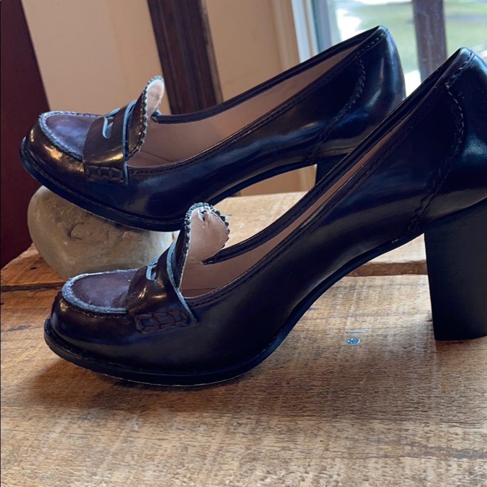 Lands End Loafer w/Heel Brown Sz 7.5